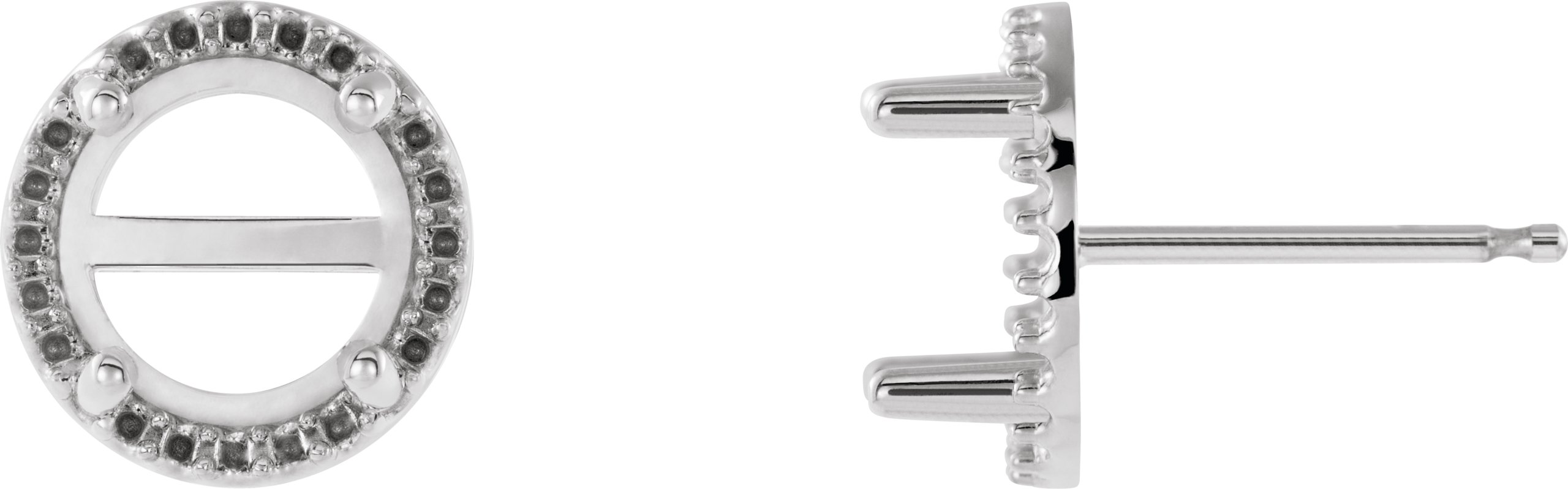 Round 4-Prong Halo-Style Earrings