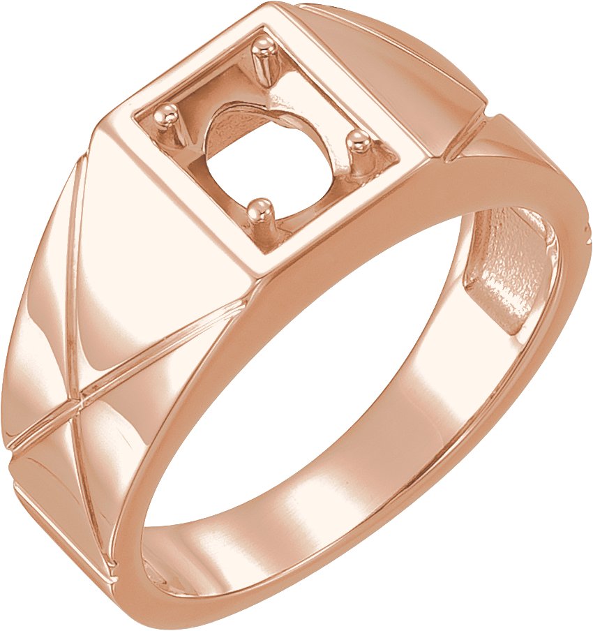 14K Rose 8x6 mm Oval Ring Mounting
