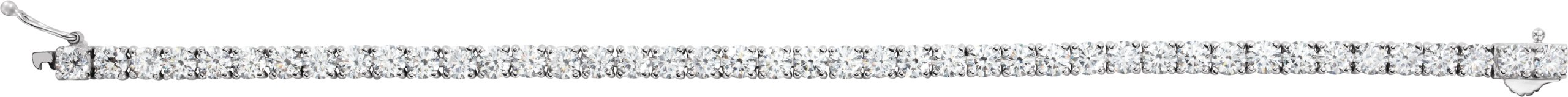 Sterling Silver  Imitation White Cubic Zirconia Line 7 Bracelet