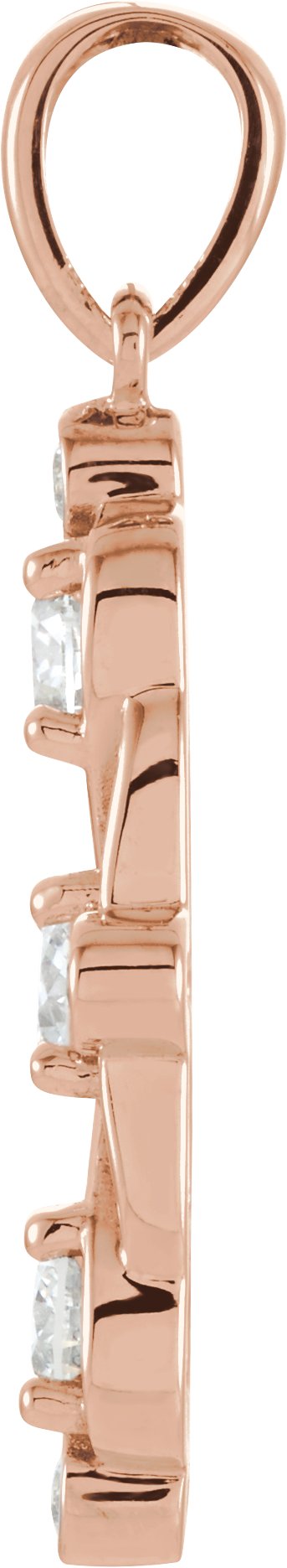 Alternative view of 1/2 CTW Natural Diamond 3-Stone Pendant – 14K Rose Gold