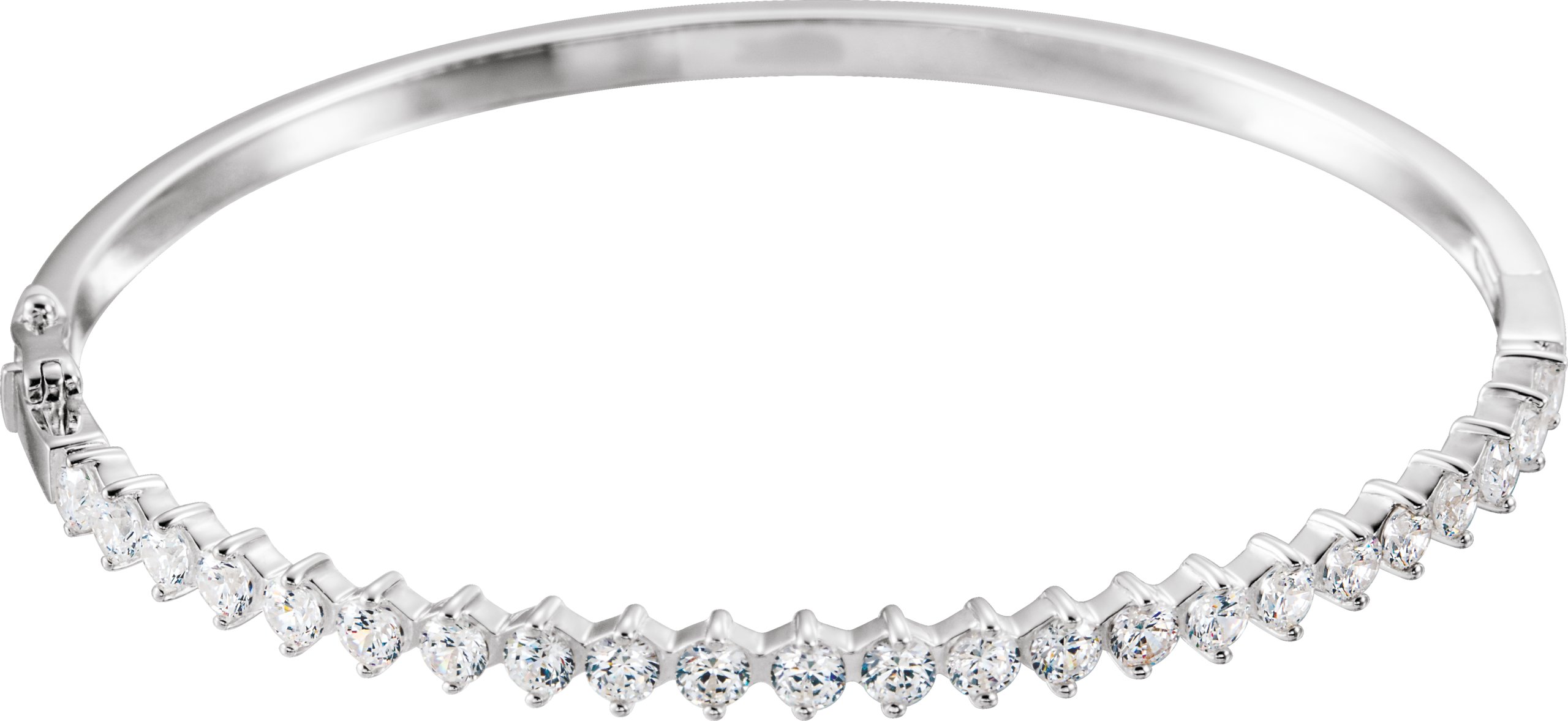 Sterling Silver  Imitation White Cubic Zirconia Bangle 7