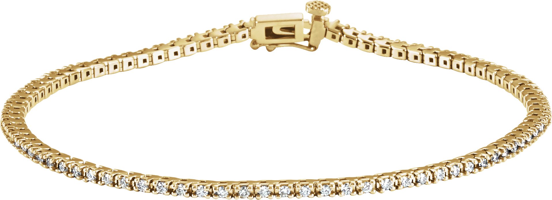 14K Yellow 7/8 CTW Natural Diamond Line 7 1/4" Bracelet