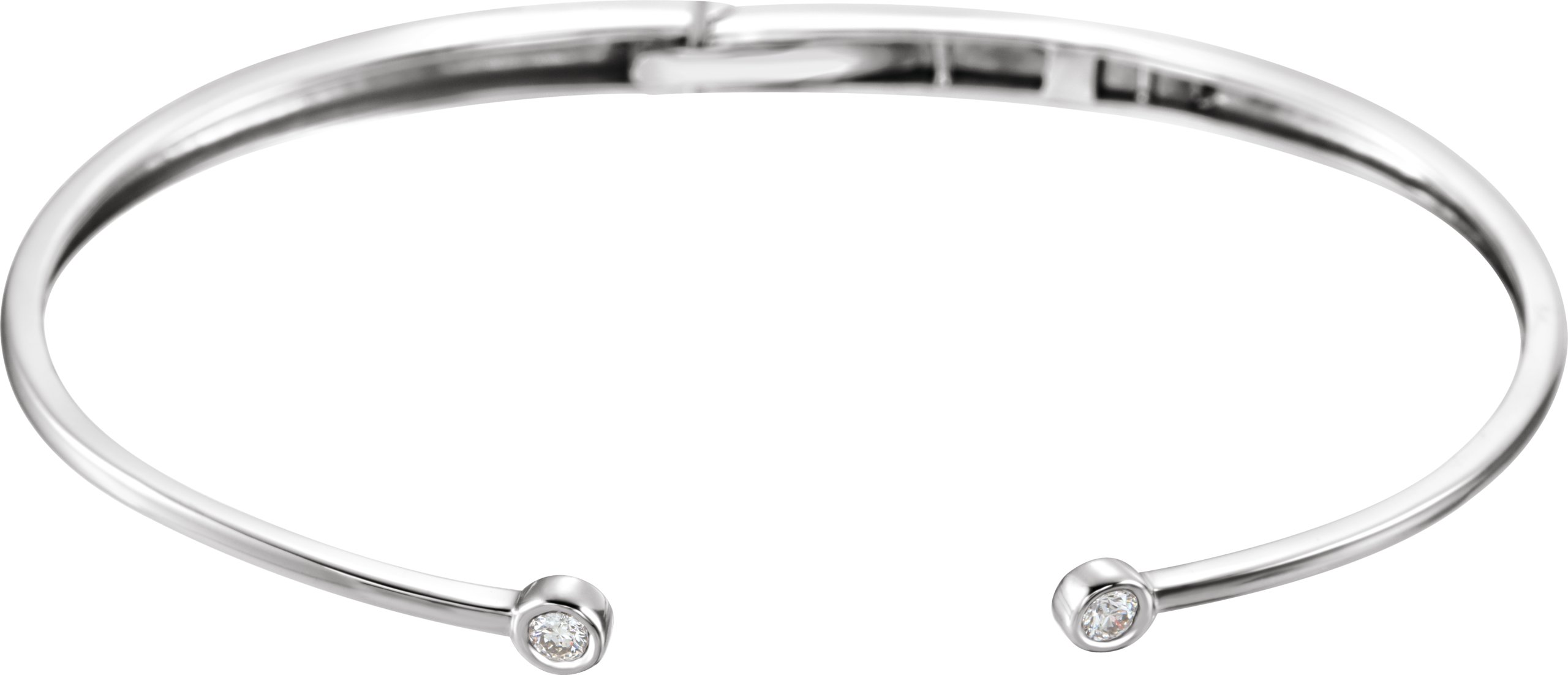 14K White 1/6 CTW Diamond Hinged Cuff Bracelet