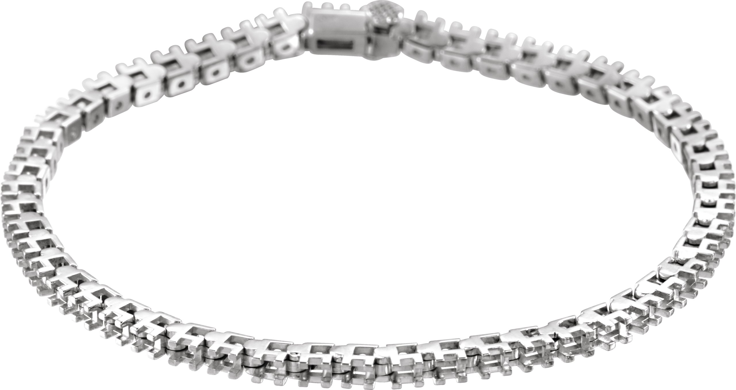14K White 2 1/8 CTW Natural Diamond Line 7" Bracelet 