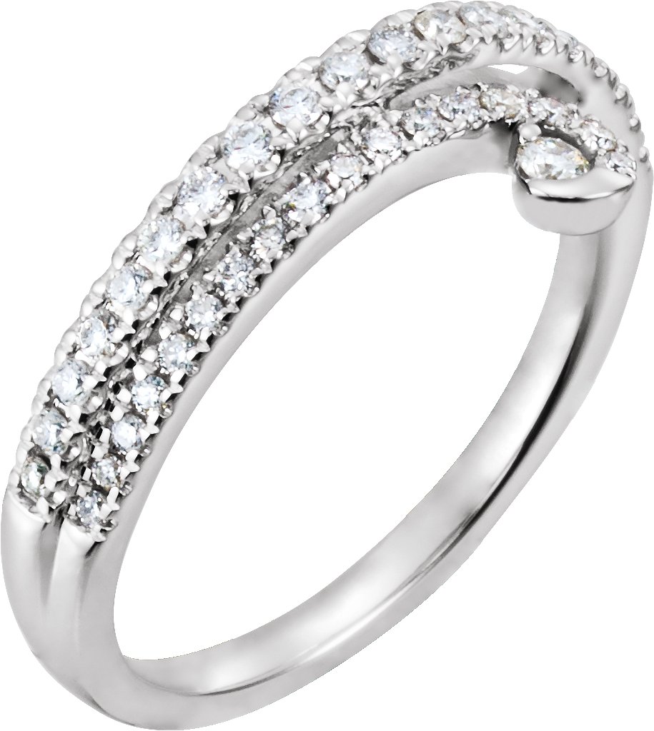 14K White 1/3 CTW Natural Diamond Ring 