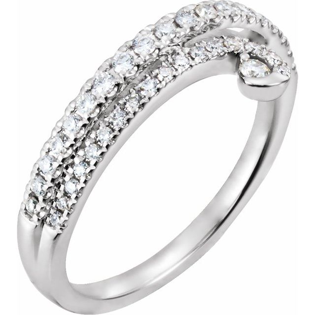 14K White 1/3 CTW Natural Diamond Ring 
