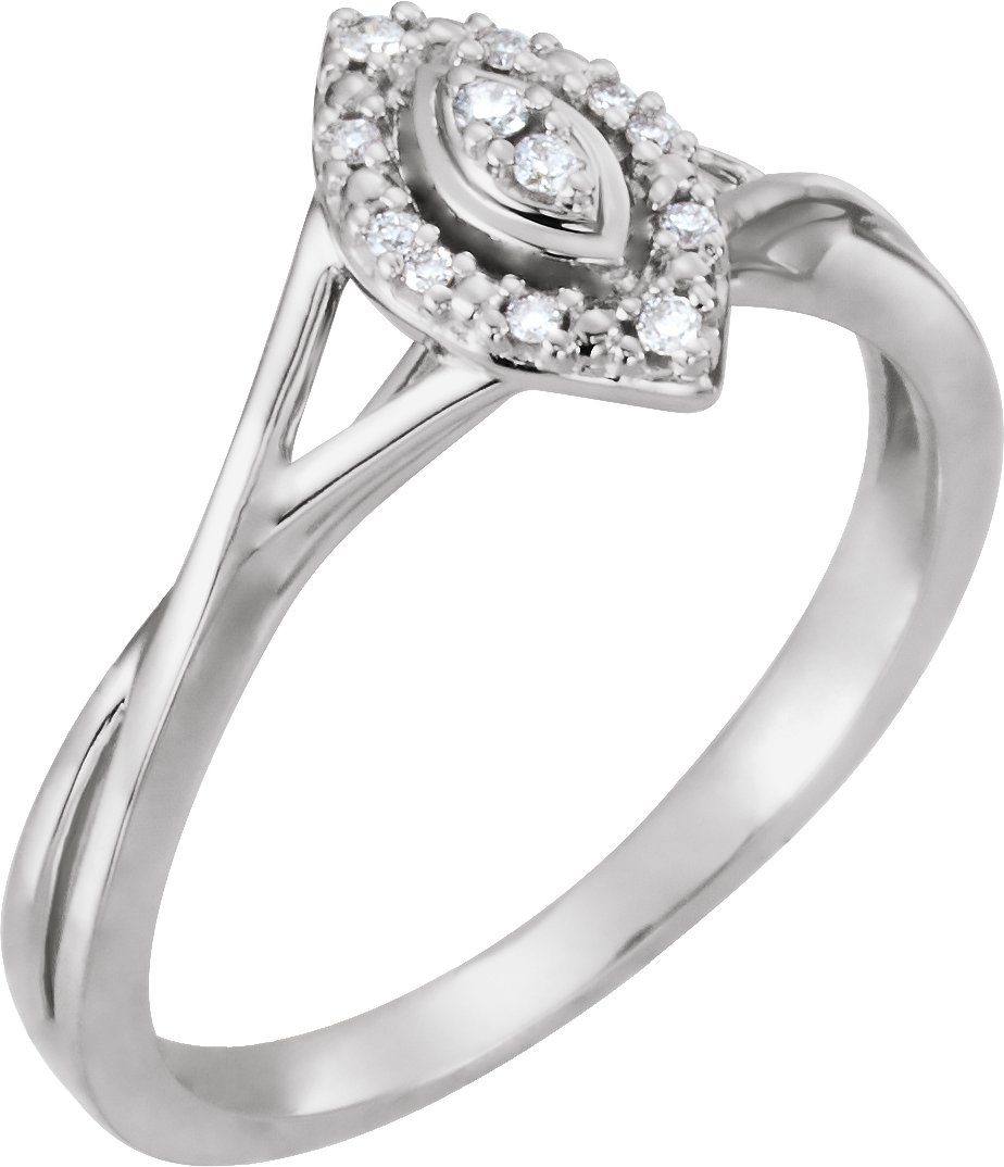 10K White .06 CTW Natural Diamond Promise Ring  