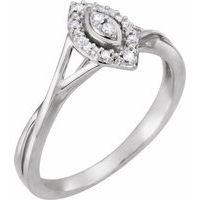 10K White .06 CTW Natural Diamond Promise Ring  