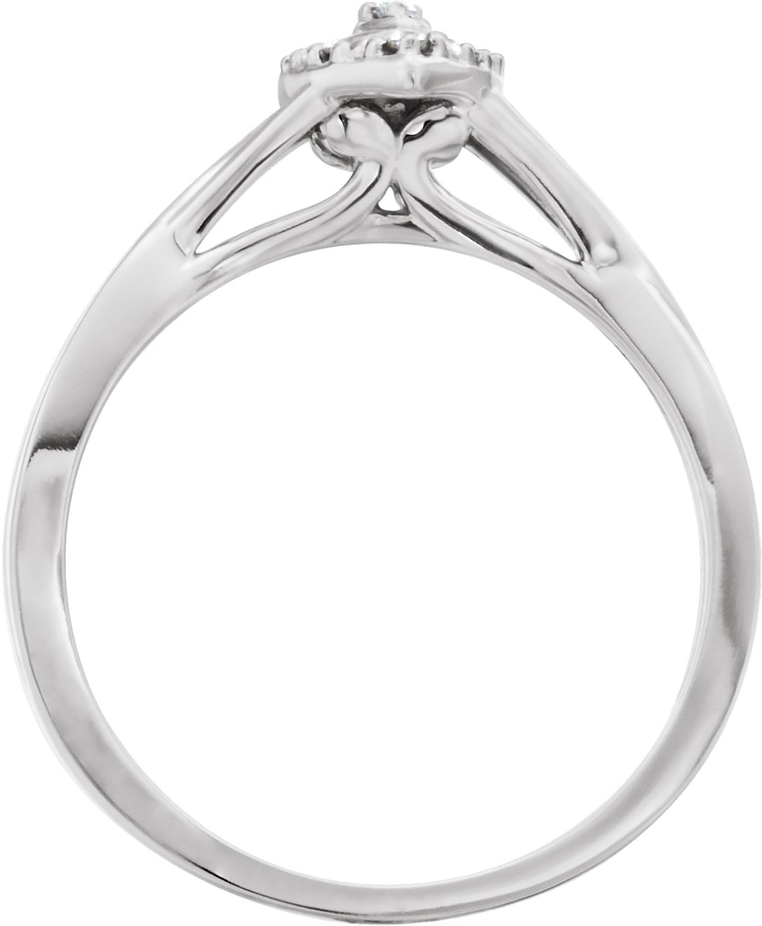 10K White .06 CTW Natural Diamond Promise Ring  