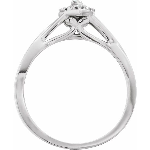 10K White .06 CTW Natural Diamond Promise Ring  