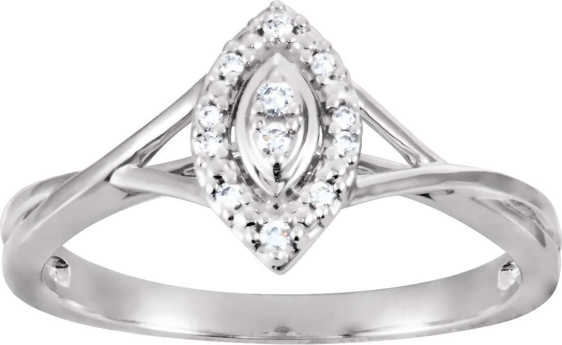 10K White .06 CTW Natural Diamond Promise Ring  