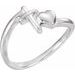 Sterling Silver Cross & Heart Chastity Ring