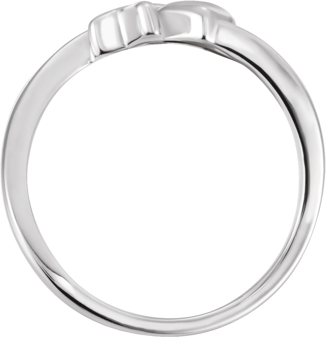 14K White Cross & Heart Chastity Ring