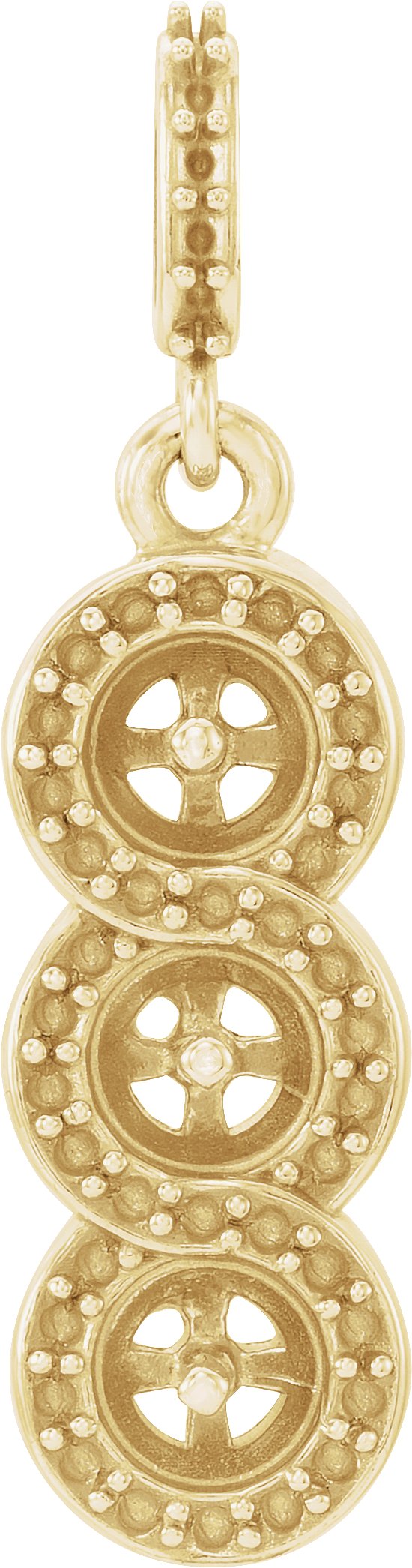 Three-Stone Halo-Style Pearl Pendant