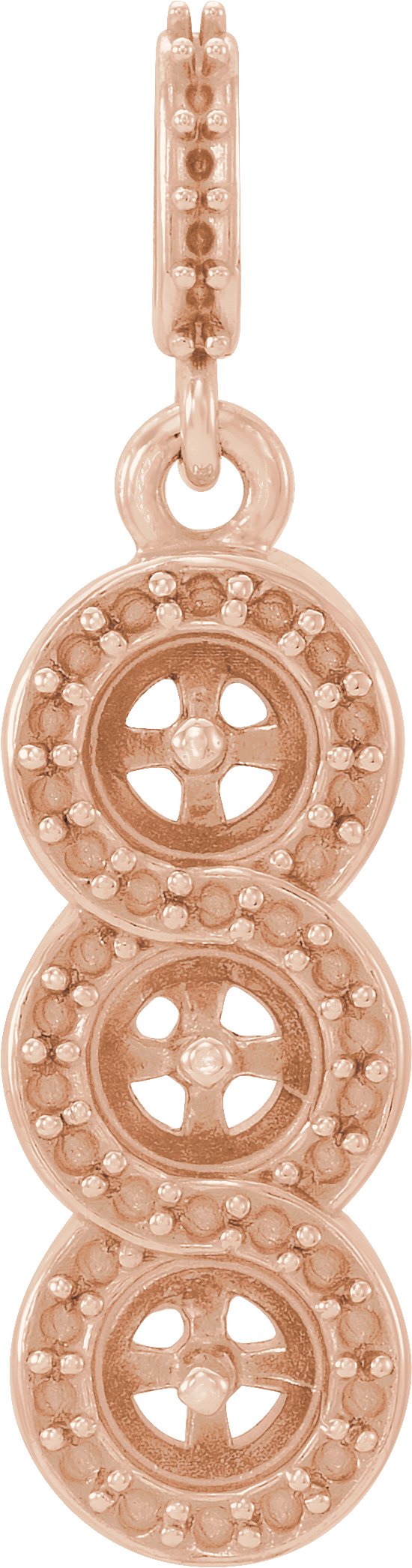 Three-Stone Halo-Style Pearl Pendant