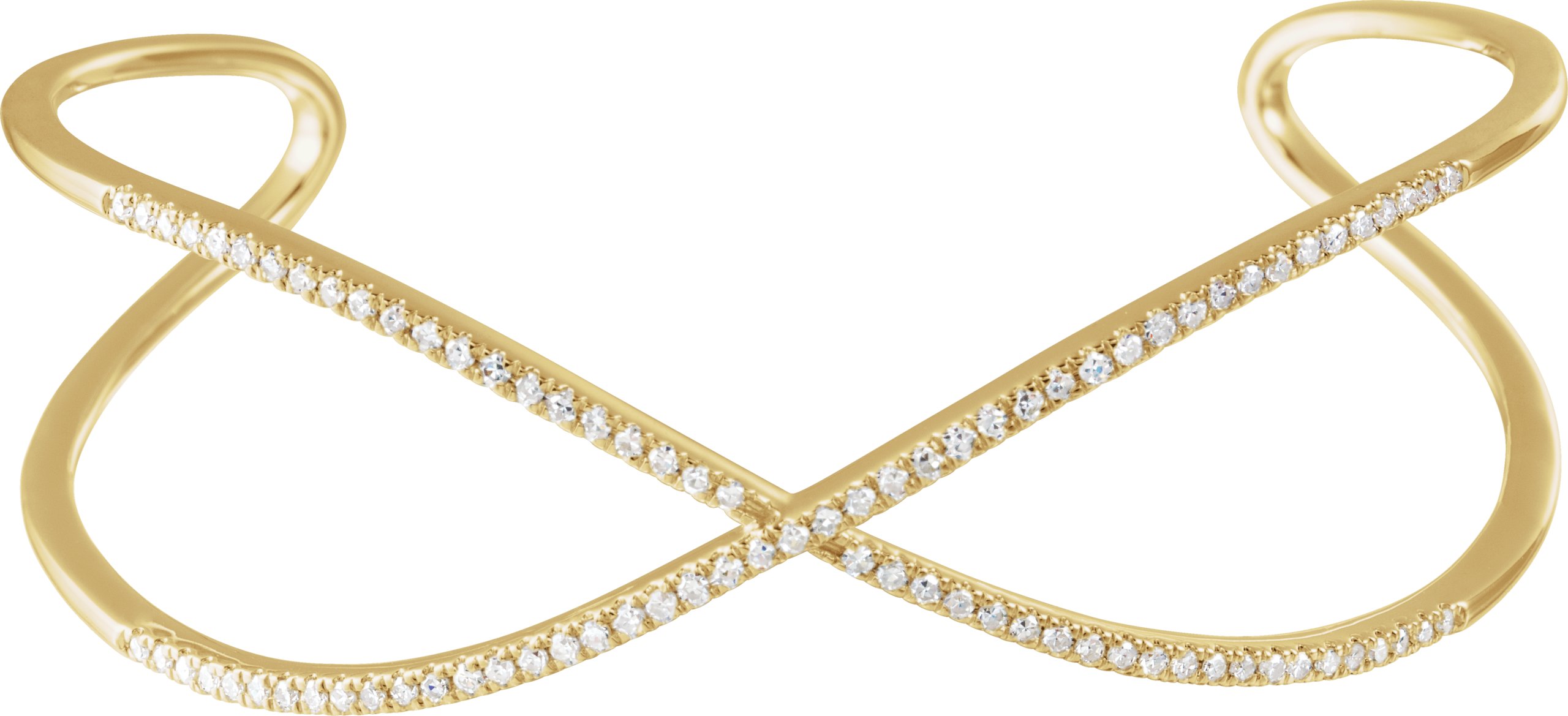 14K Yellow 3/4 CTW Diamond Criss-Cross Cuff 7