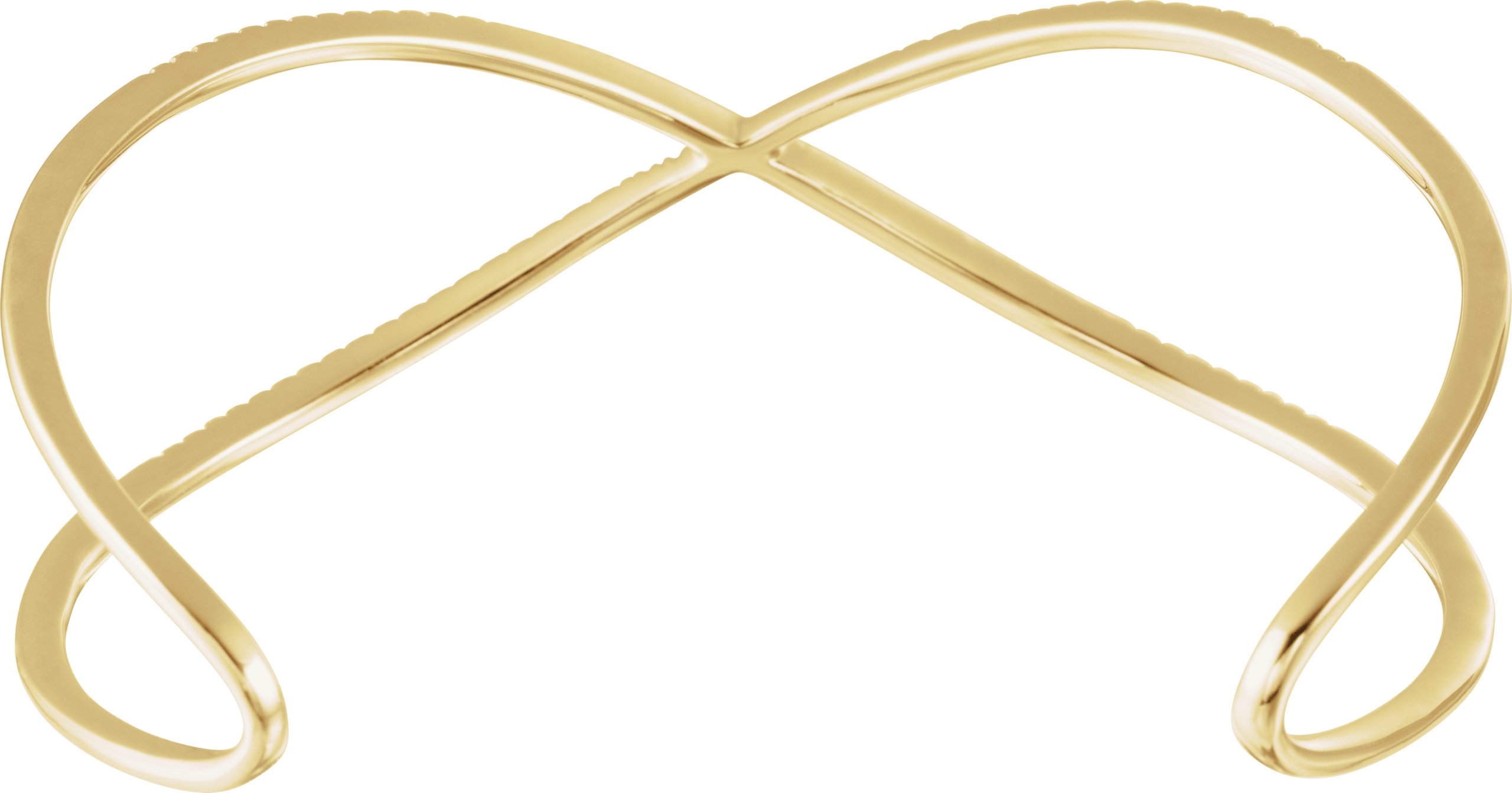 14K Yellow 3/4 CTW Natural Diamond Criss-Cross Cuff 7 Bracelet