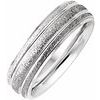 14K White 6 mm Grooved Band with Stone Polish Finish Size 6.5 Ref 180841