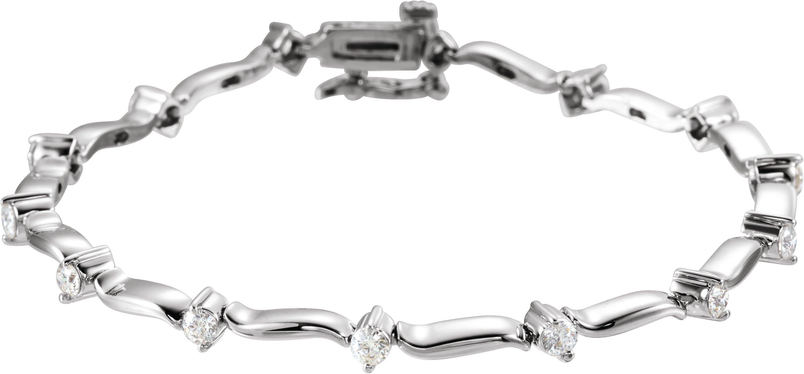 14K White 1 CTW Natural Diamond 7 1/4" Line Bracelet