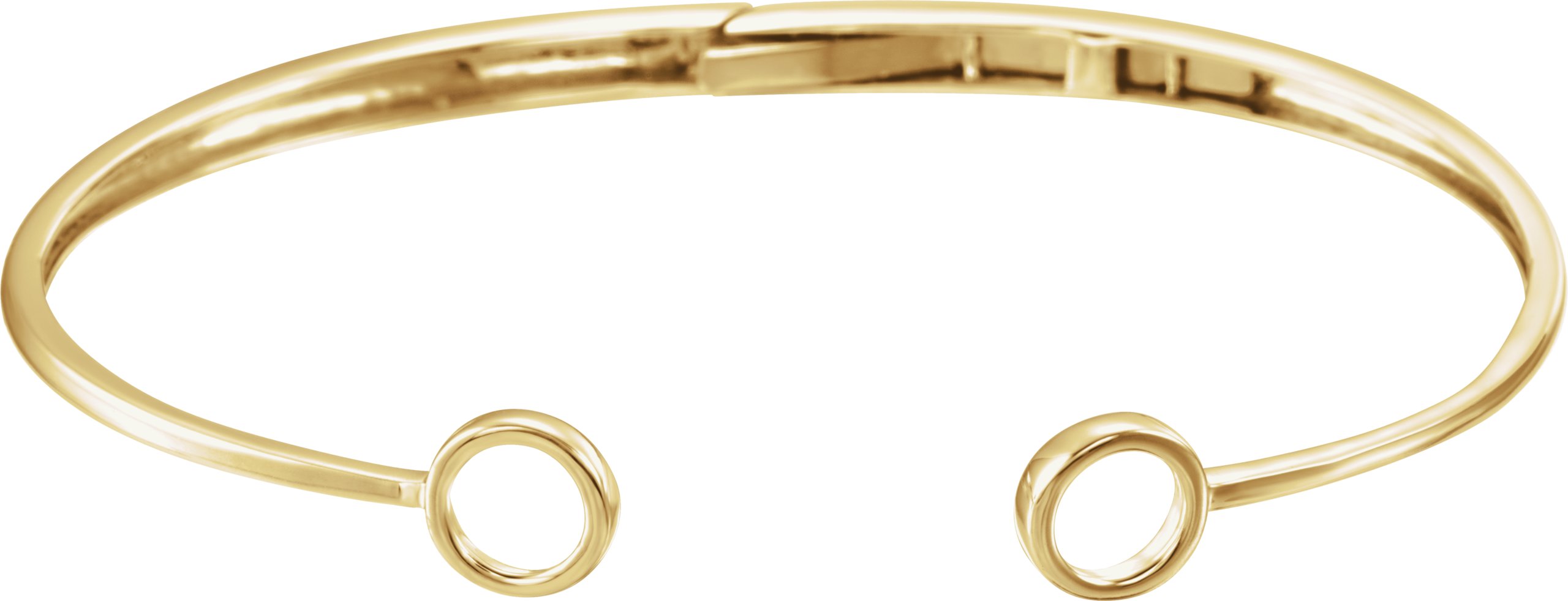 14K Yellow Hinged Circle Cuff 7 Bracelet