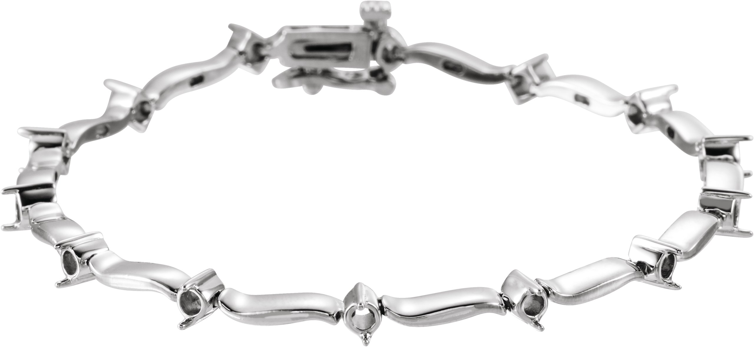14K White 2.7 mm Round Accented 7 1/4
