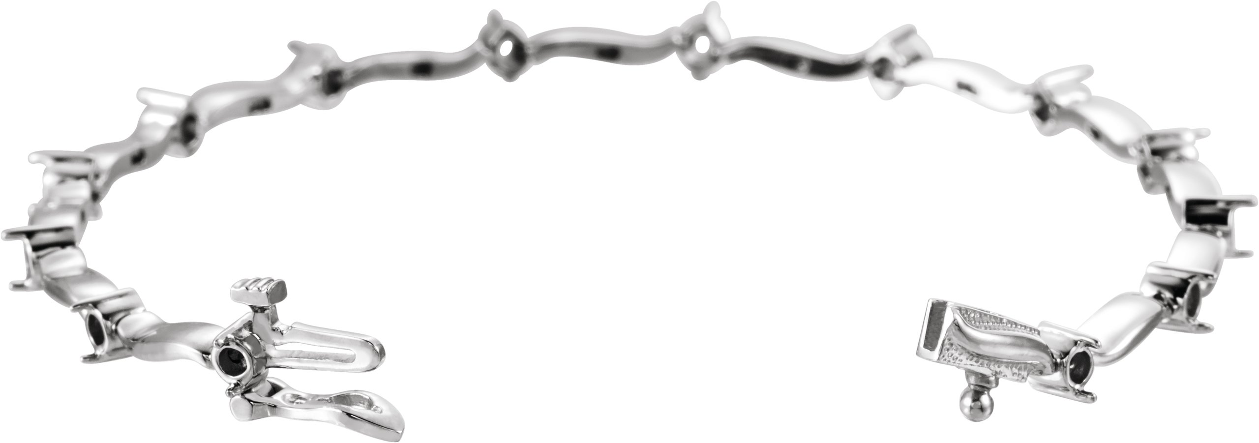 14K White 2.7 mm Round Accented 7 1/4