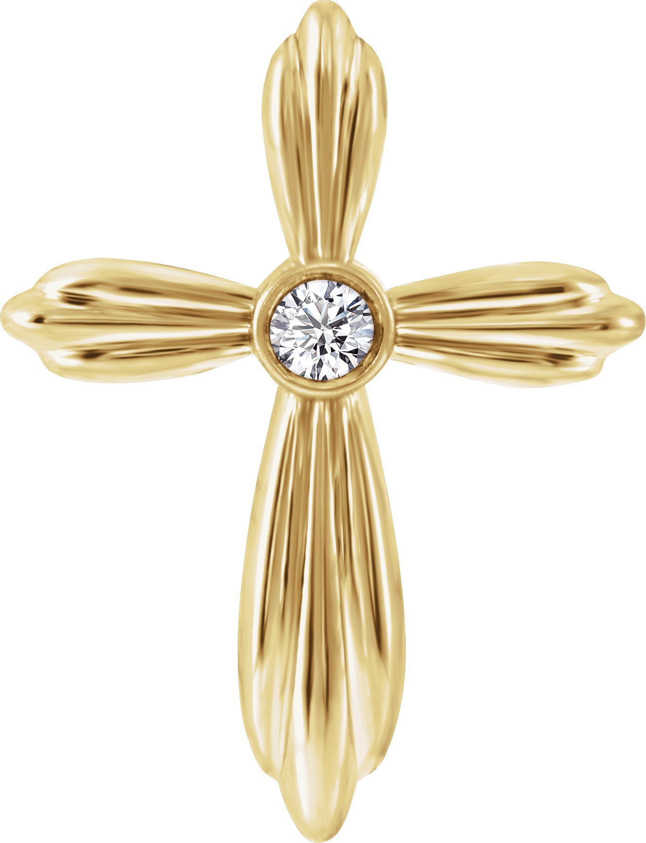 14K Yellow .06 CTW Diamond Cross Pendant         