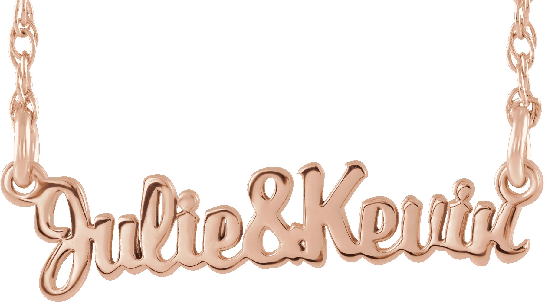 Script Couples Nameplate Necklace
