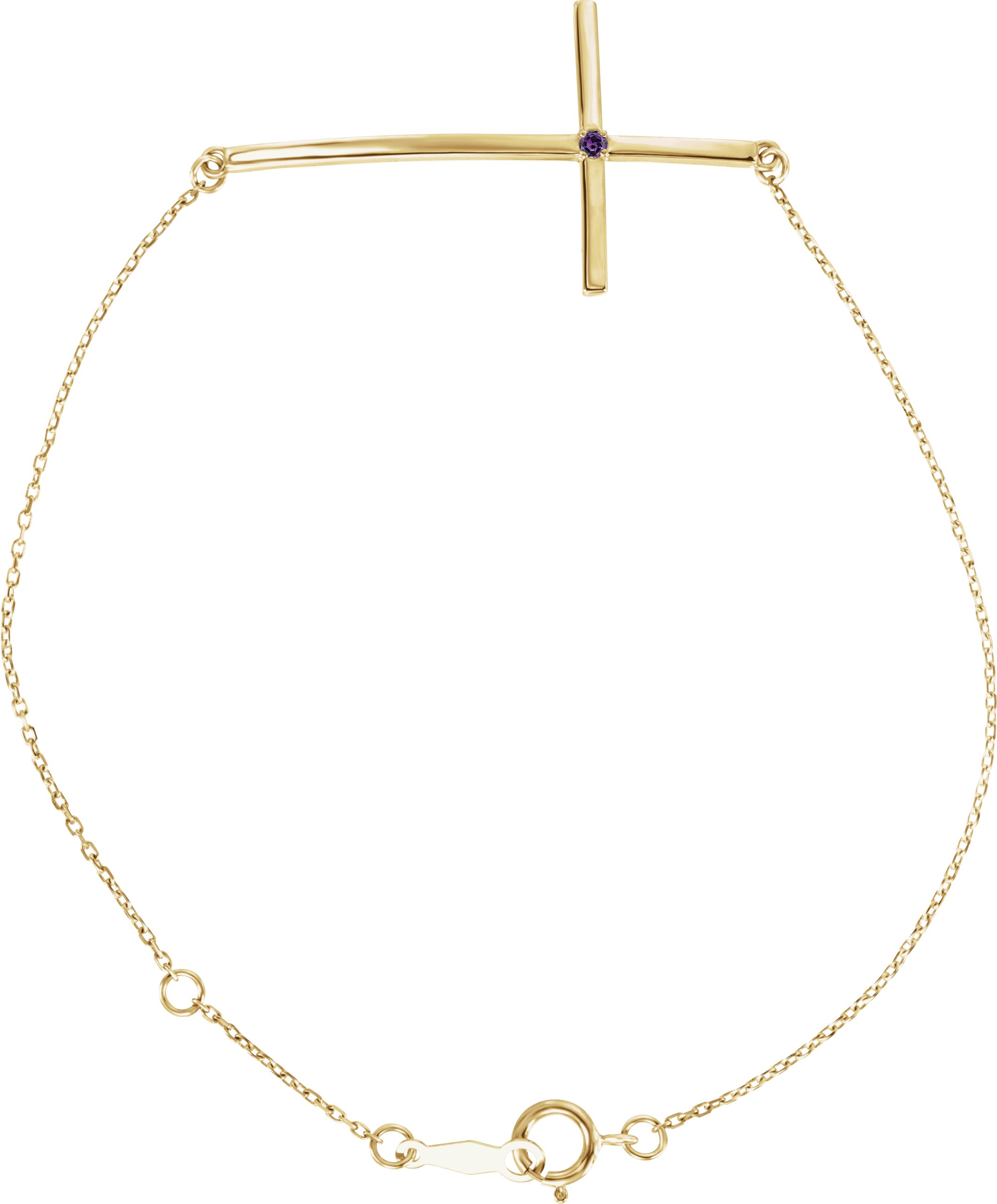 Accented Sideways Cross Bracelet