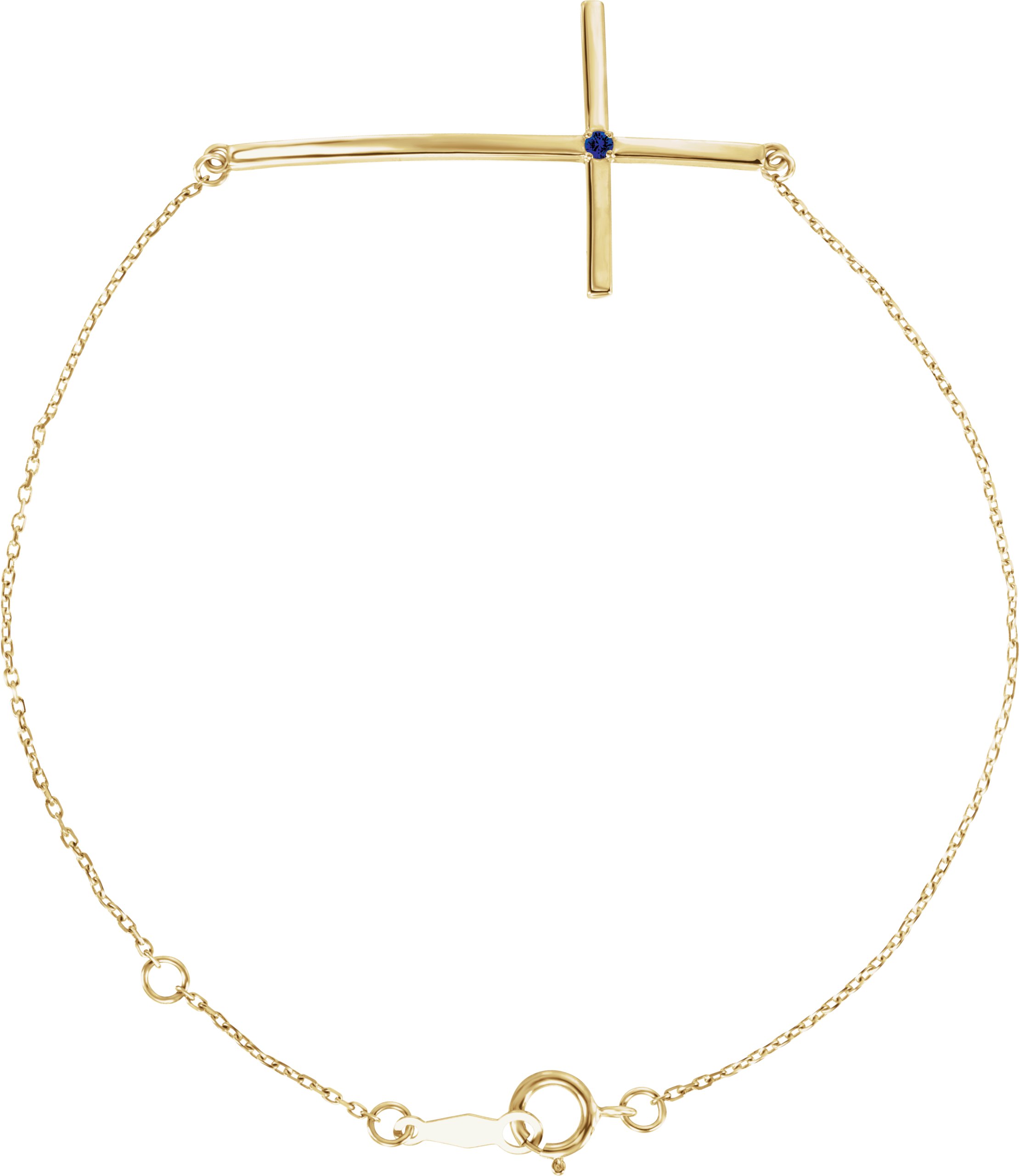Accented Sideways Cross Bracelet