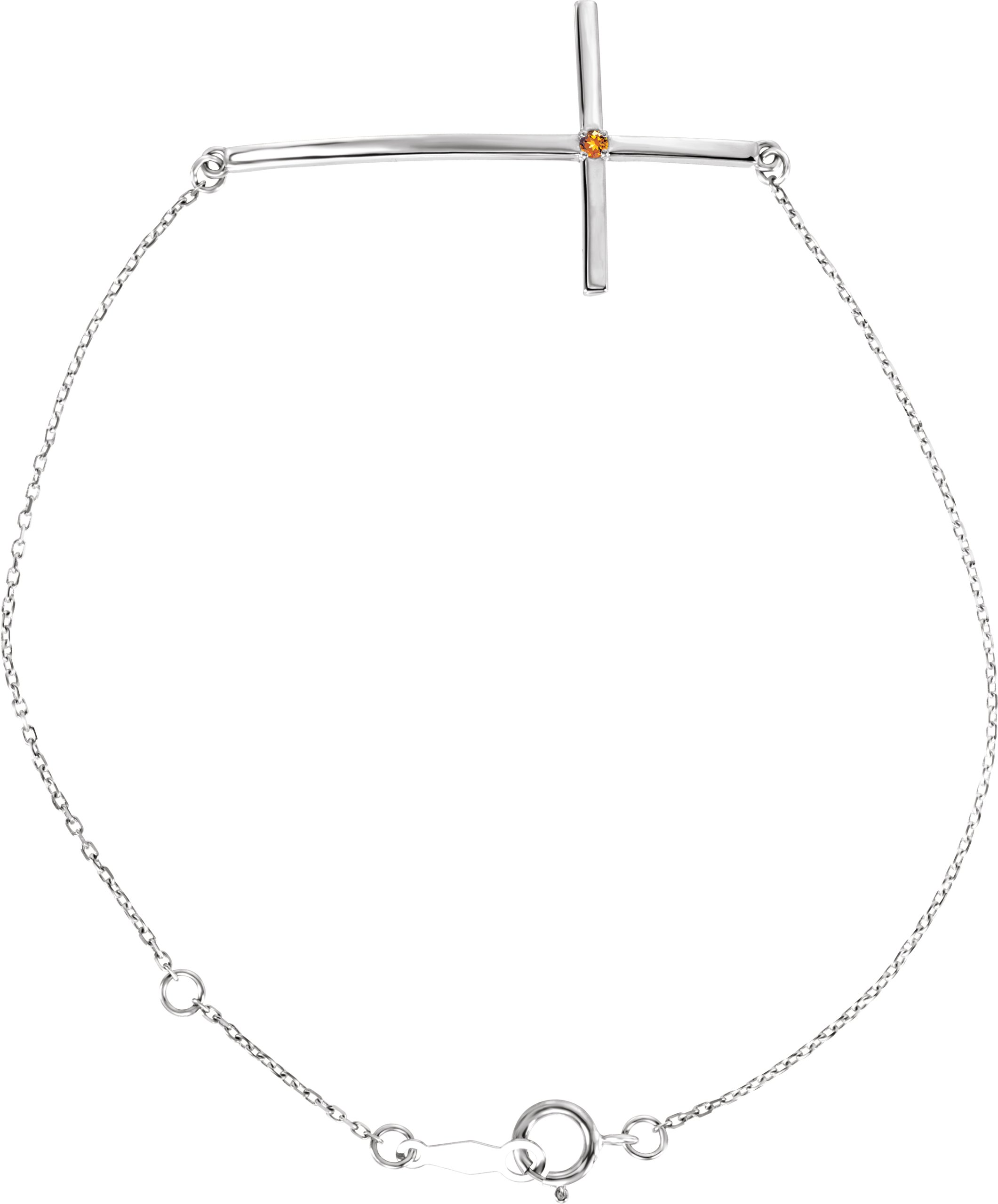Accented Sideways Cross Bracelet