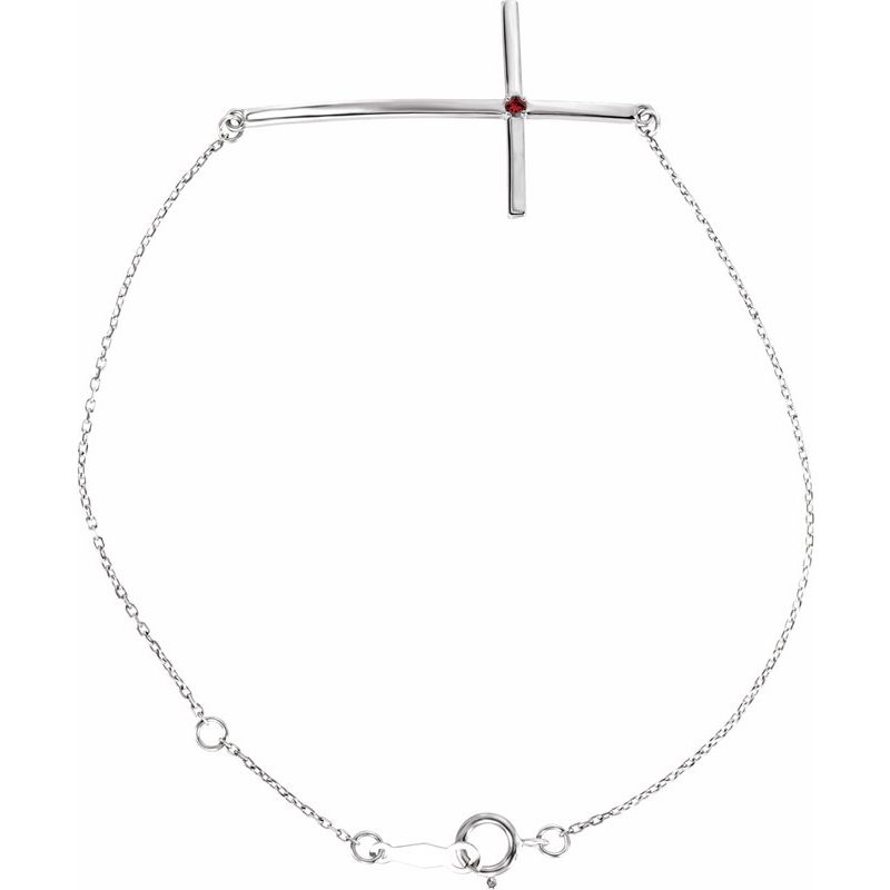 Accented Sideways Cross Bracelet