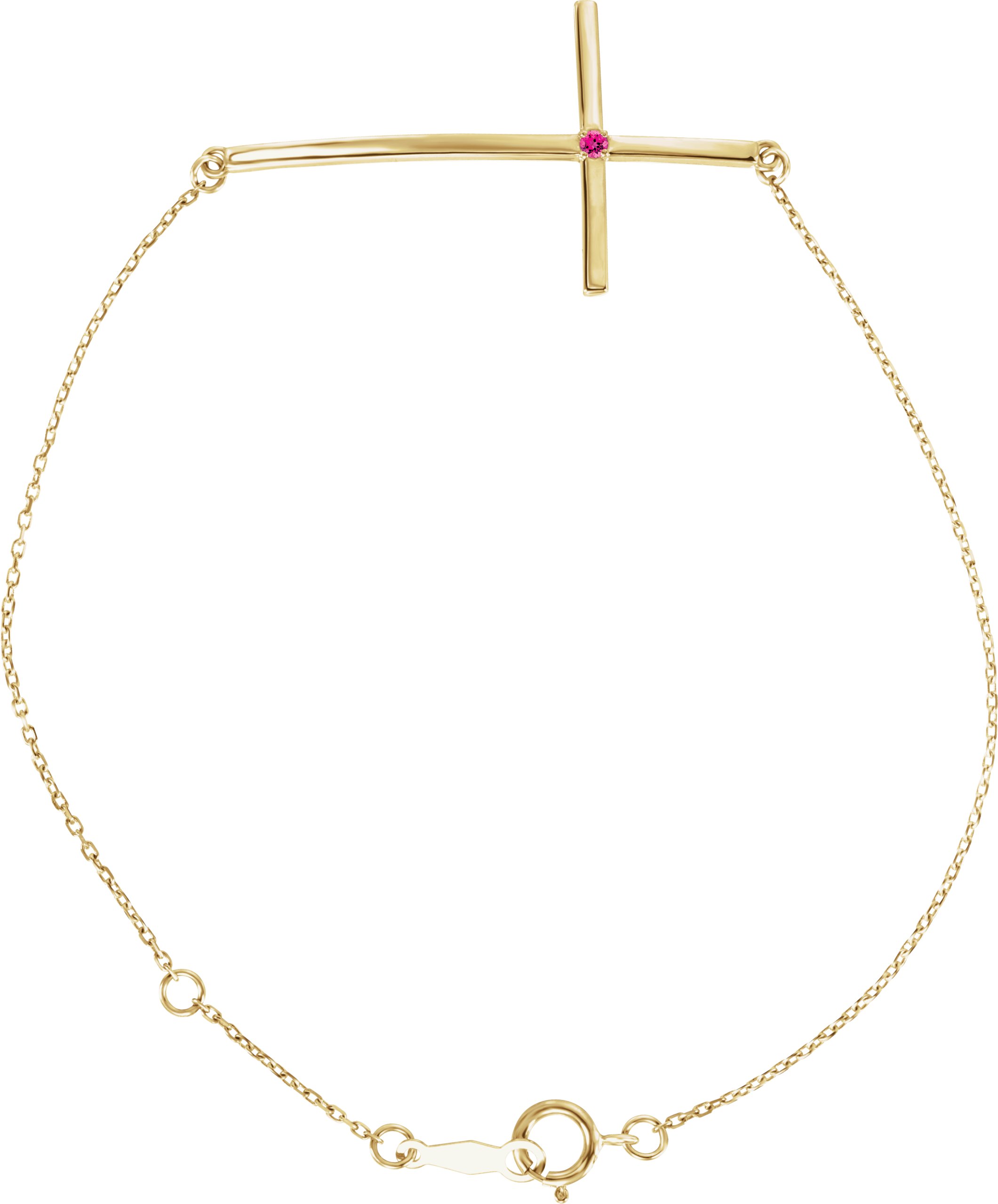 Accented Sideways Cross Bracelet