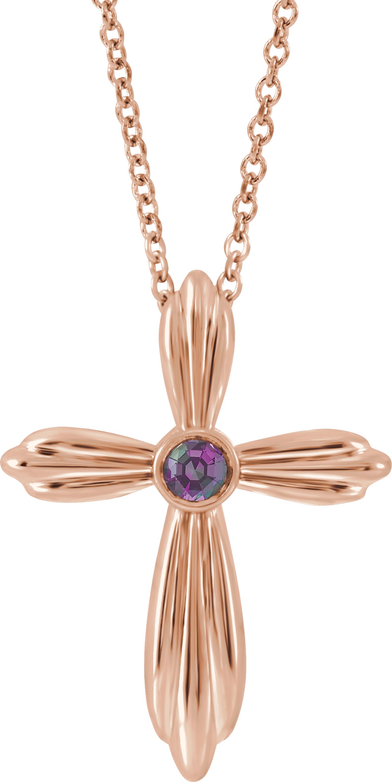 Bezel-Set Cross Necklace or Pendant