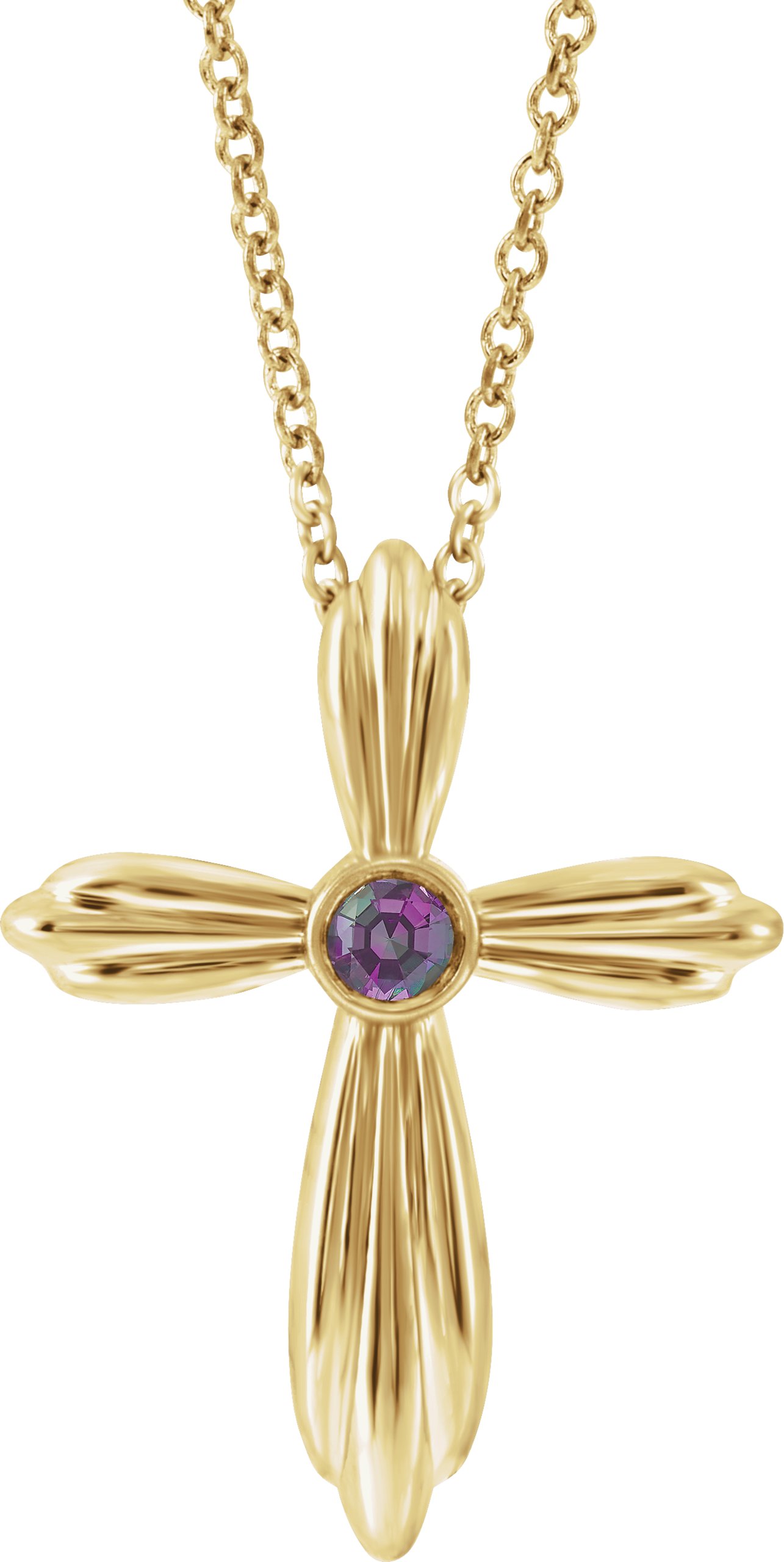 Bezel-Set Cross Necklace or Pendant