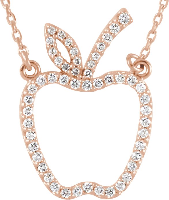 14K Rose 1/5 CTW Diamond Apple 16" Necklace