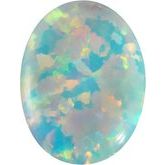 Oval Imitation White Opal