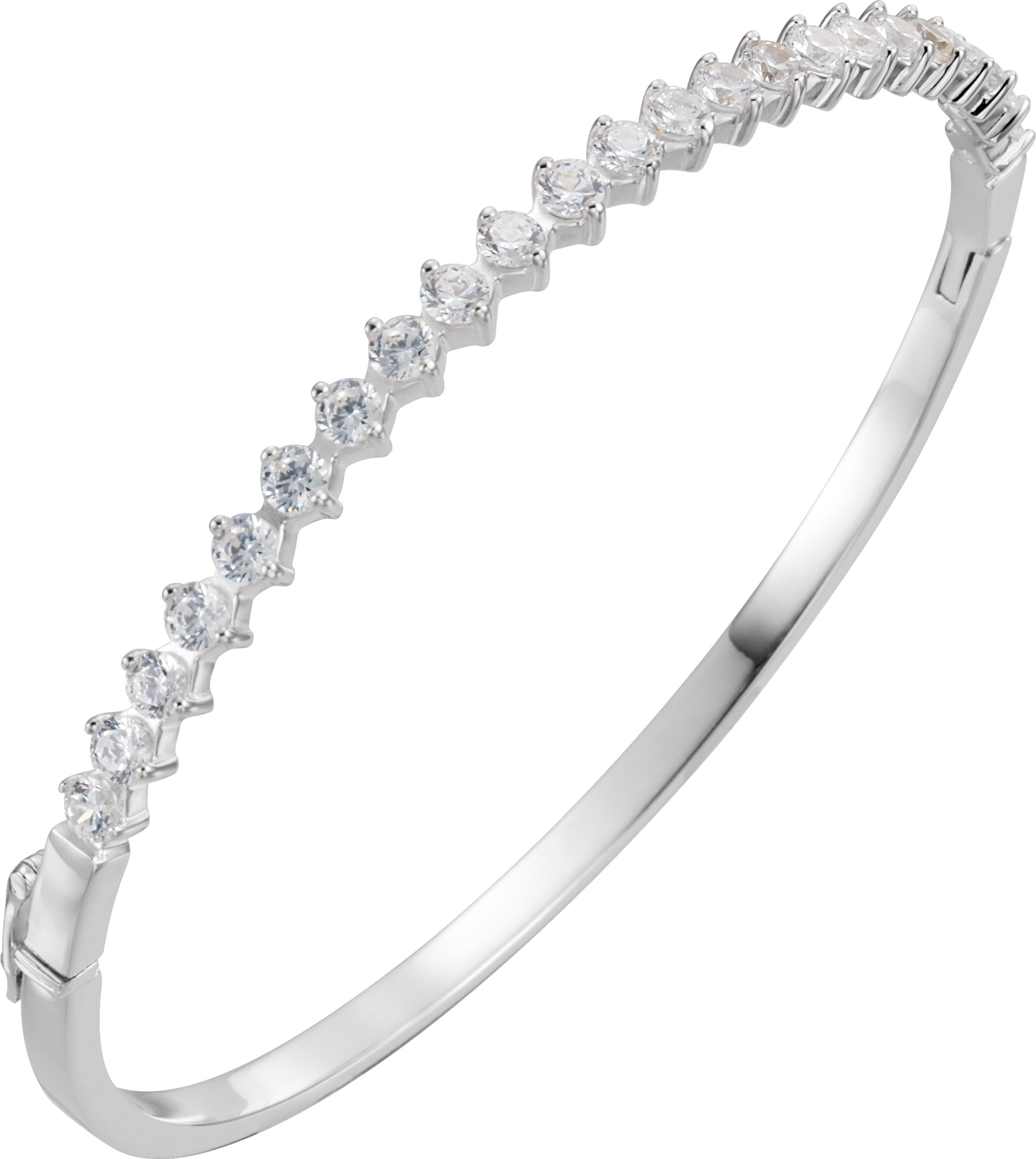 SS 3mm Cubic Zirconia Bangle Bracelet Ref 809977