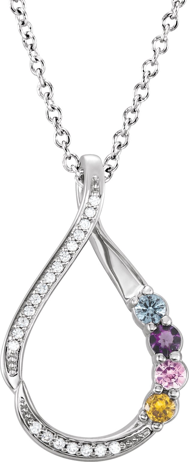 Accented Family Necklace or Pendant
