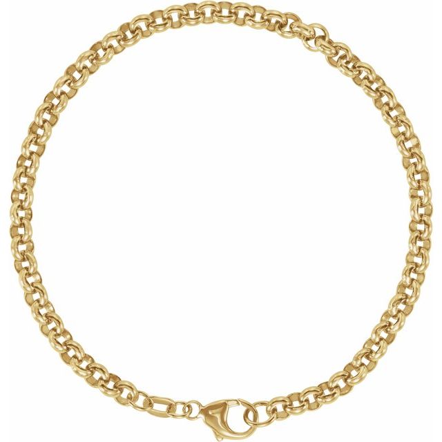 14K Yellow Solid Rolo Chain 7