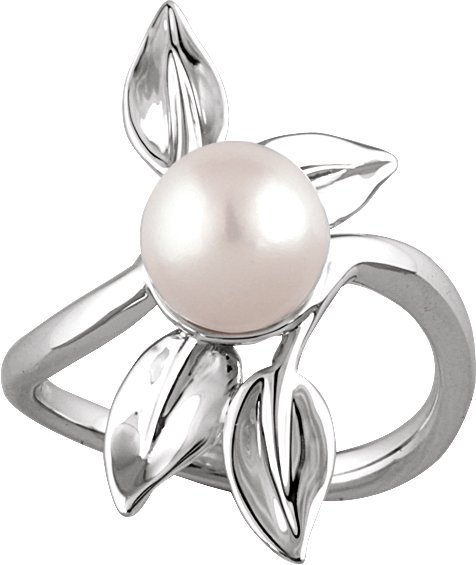 Cultured Freshwater Pearl Ring – 14K White Gold