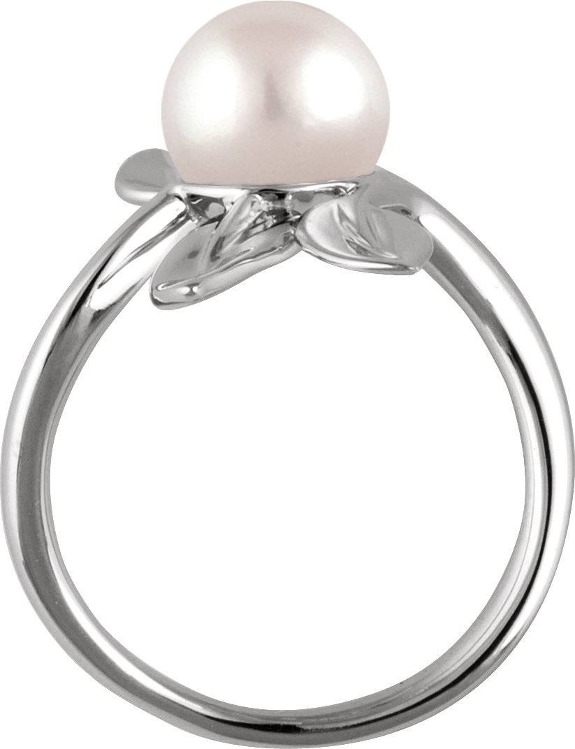 Alternative view of Cultured Freshwater Pearl Ring – 14K White Gold