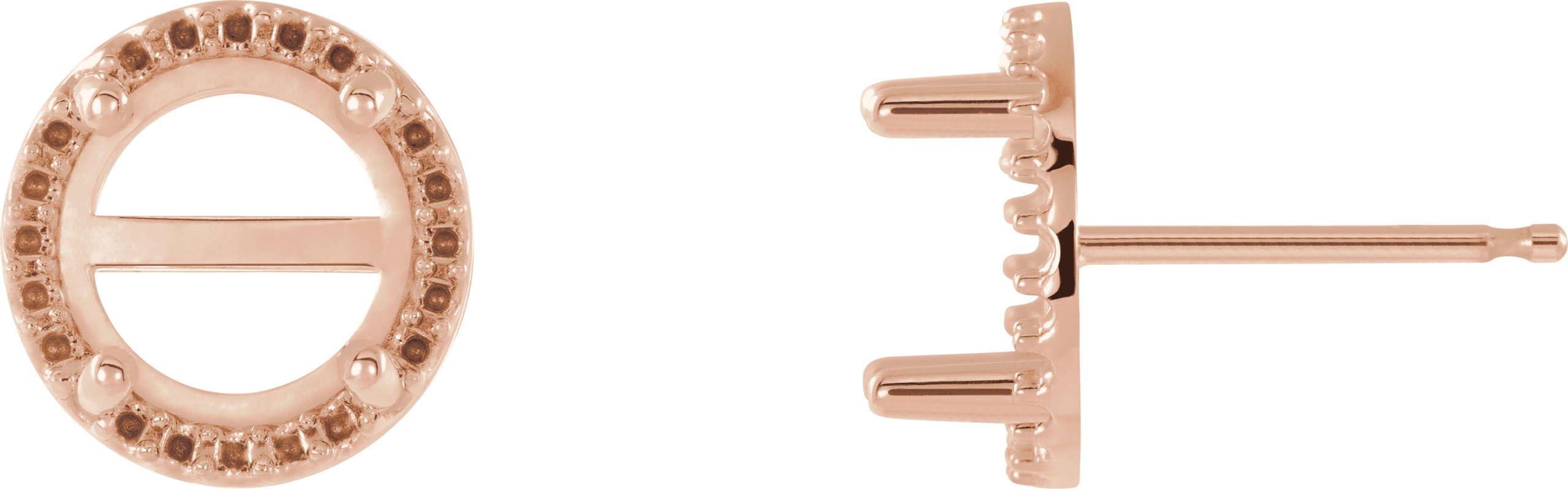 Round 4-Prong Halo-Style Earrings