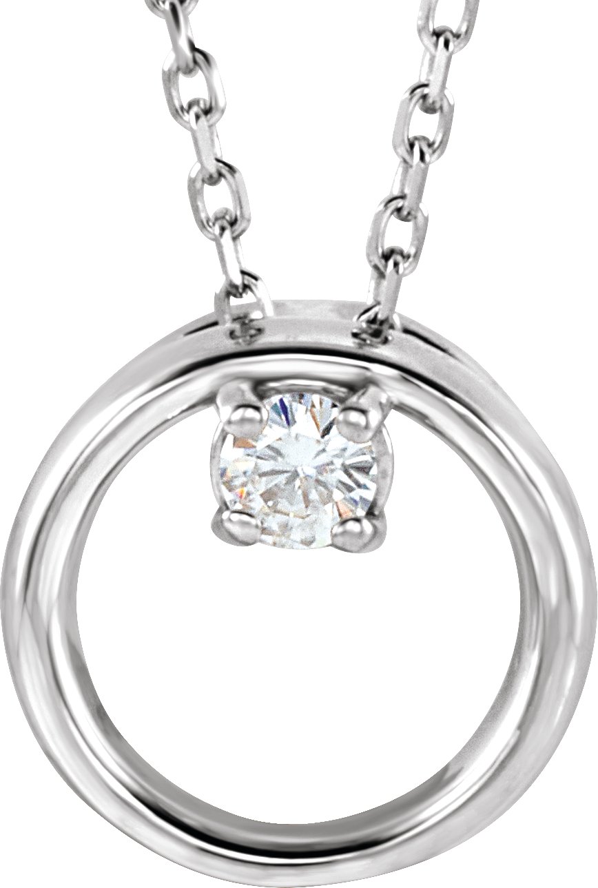 Charles & Colvard Moissanite® Solitaire Circle Necklace  