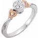 10K White/Rose 1/10 CTW Natural Diamond Promise Ring  