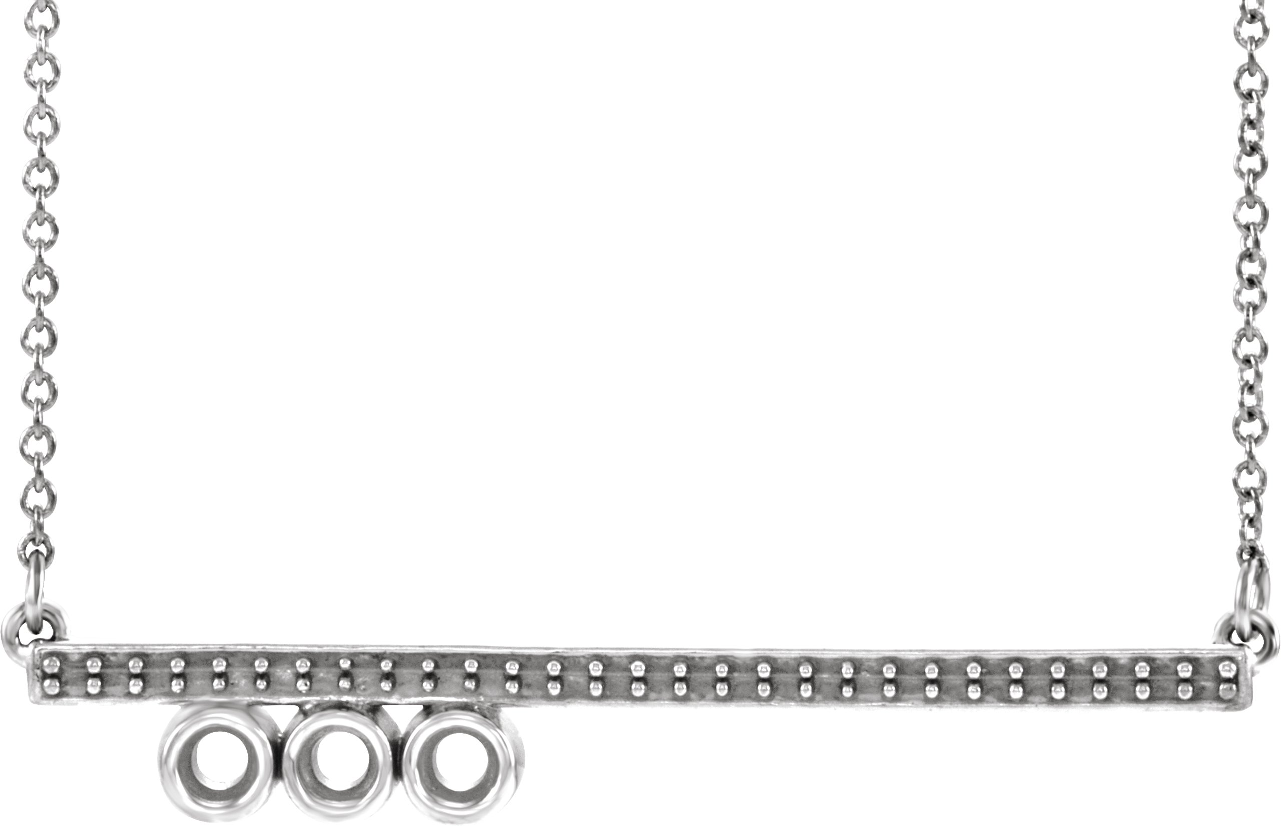 Family Bezel-Set Bar Necklace