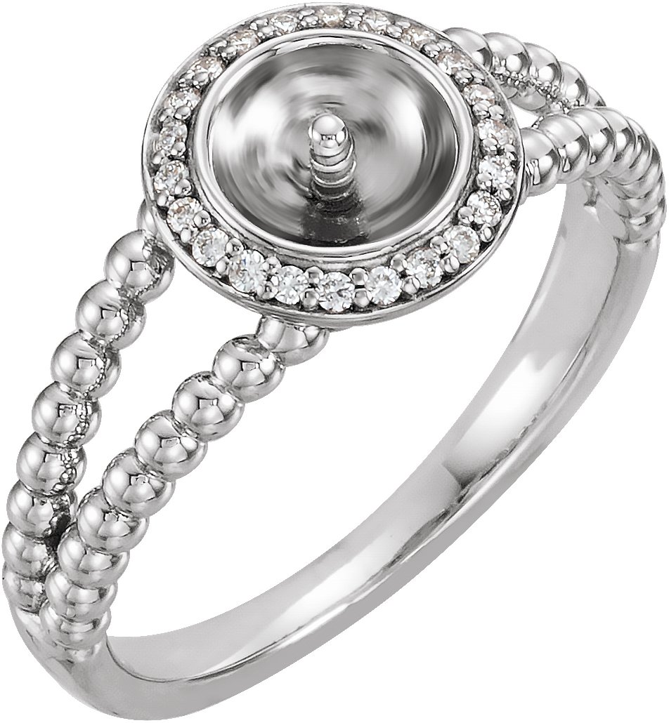 Beaded Halo-Style Pearl Ring