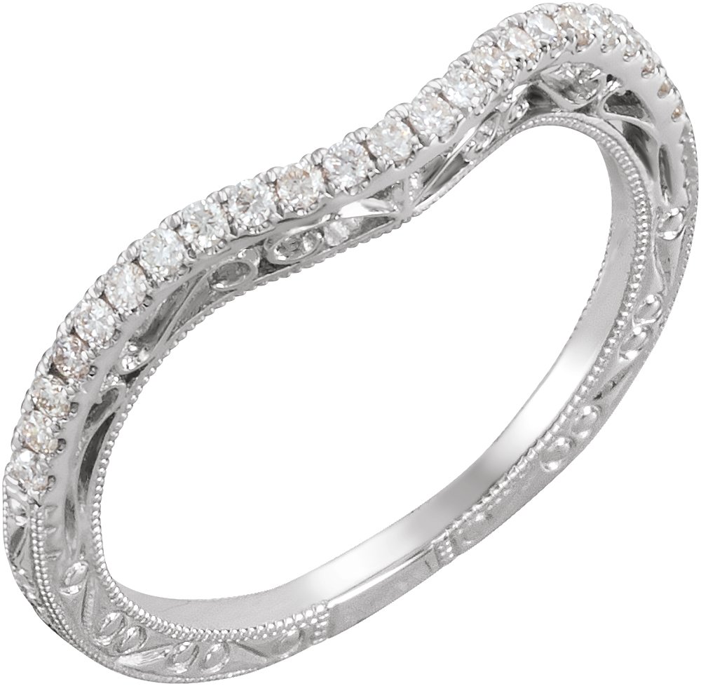 14K White 1/6 CTW Diamond Matching Band 