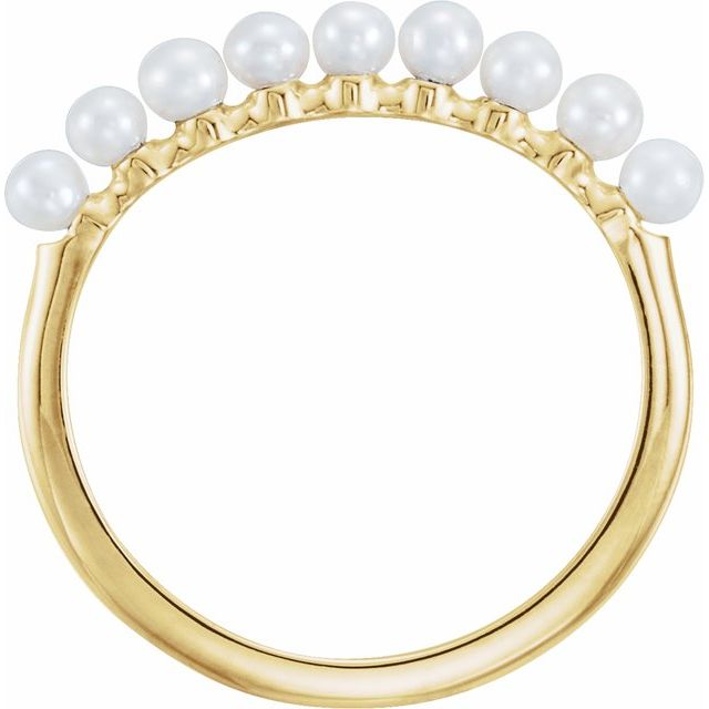 14K Yellow Freshwater Cultured Pearl Stackable Ring   
