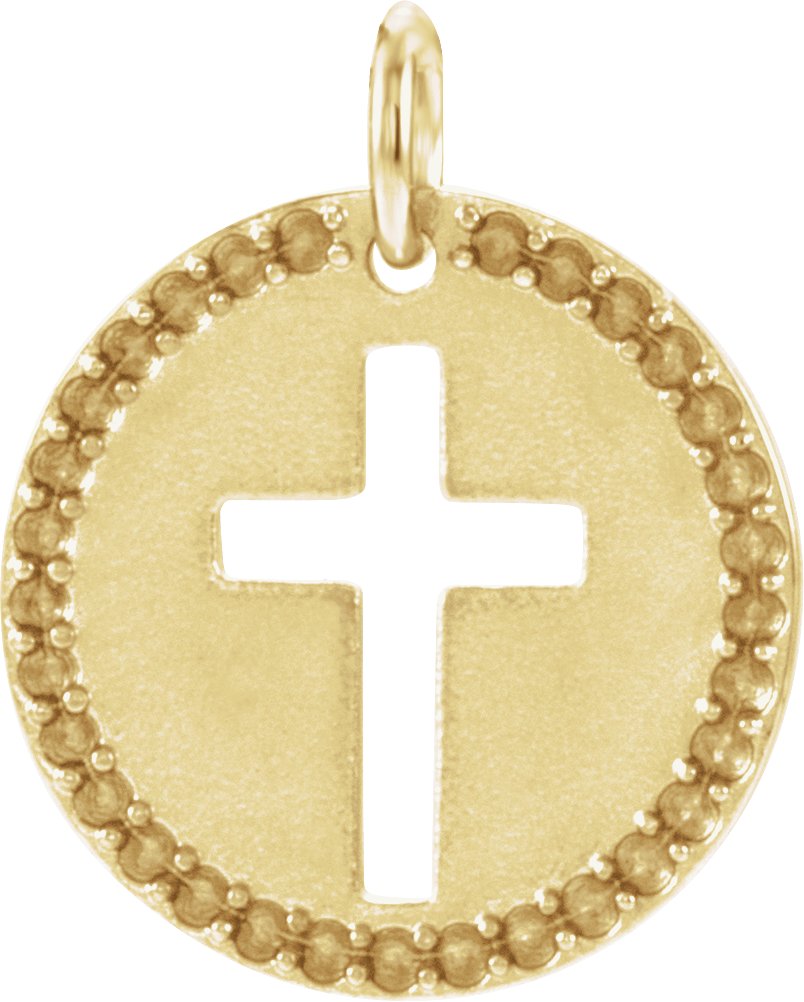 Accented Pierced Cross Necklace or Pendant